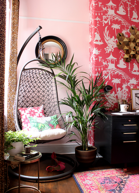 Eclectic Boho Glam Office Reveal by Swoonworthy