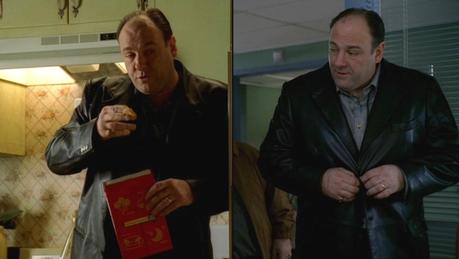The Sopranos: Tony’s Black Leather Blazer Tony in various states of fidgeting.