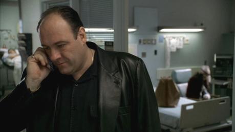 The Sopranos: Tony’s Black Leather Blazer Tony takes a call from Carmela in