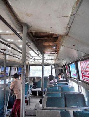 the floor gives way ~woman has miraculous escape ... plight of buses the floor gives way ~woman has miraculous escape ... plight of buses