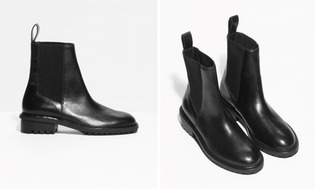 and other stories black leather simple chelsea boots