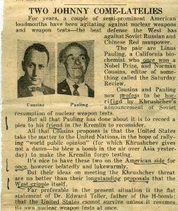 New York Daily News opinion piece of September 2, 1961.