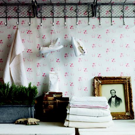 Catherine Rose Pink Wallpaper : by Cabbages & Roses