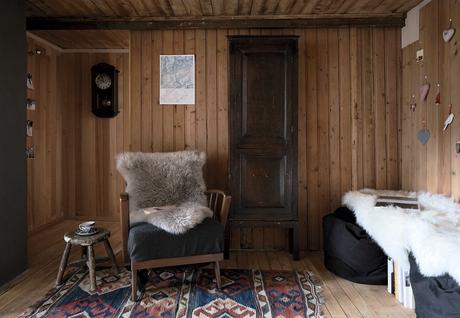 A Modern Alpine Renovation Preserves Its Rustic Character Swiss family getaway small space renovation with stubli and ikea beanbags and heirloom rug