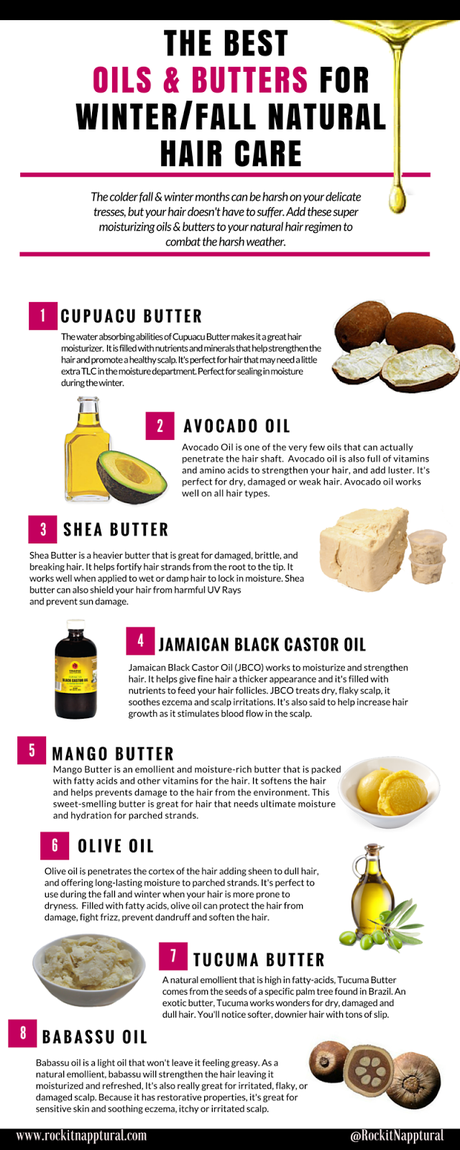 The Best Oils & Butters for Fall/Winter Hair Care (Infographic)