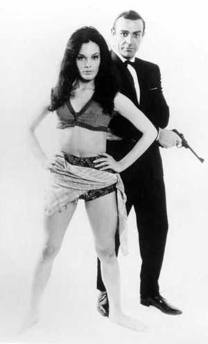 From Russia With Love – Impostor Bond’s Tuxedo A promotional photo of Sean Connery with Martine Beswick, who played Zora in this flick and later went on to play the much tanner Paula in Thunderball.