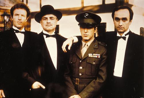 Sonny (James Caan), Don Corleone (Brando), Michael (Al Pacino) & Fredo (John Cazale)