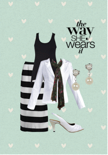 Black And White Striped Maxi Skirt