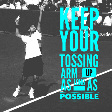 Simple Tennis Tip – Keep Your Tossing Arm Up As Long As Possible