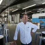 Rich Marcello, at ease in his new location for Strand Brewing. 