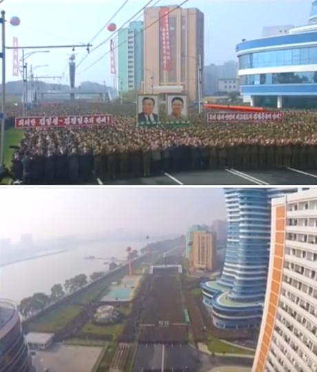 Overview of a ceremony opening the Mirae Scientists' Street residential area in Pyongyang on November 3, 2015 (Photos: KCTV).