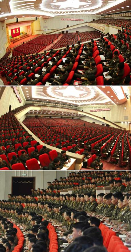 Participants at the 7th National Meeting of Military Education Officers, held at the April 25 House of Culture on November 3 and November 4, 2015 (Photos: Rodong Sinmun).