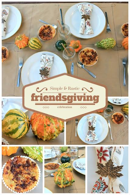 Simple & Rustic Thanksgiving or Friendsgiving tablescape #NestleHoliday #ad
