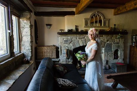 Wedding Photography York beautiful quirky bride with pink hair