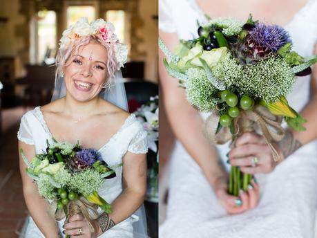 Wedding Photography York beautiful quirky bride with pink hair