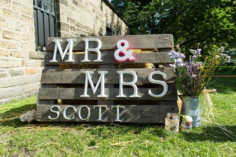 Wedding Photography York quirky bride east riddlesden hall sign decoration