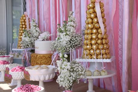 Beautiful Pink and Gold Christening by Memories are Sweet - Lolly Buffet