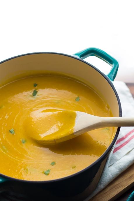 Lemongrass Coconut Butternut Squash Soup Lemongrass Coconut Butternut Squash Soup, a delicious and healthy vegan soup recipe that comes together in 45 minutes!