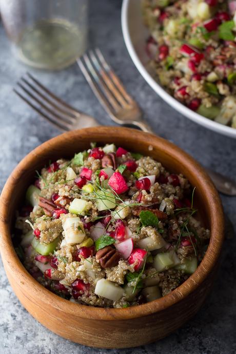 Pomegranate Fennel Quinoa Salad Pomegranate Fennel Quinoa Salad, an easy and healthy make-ahead holiday salad!