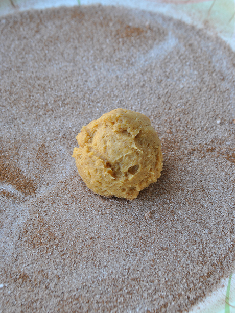 pumpkin sugar cookie dough ball
