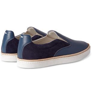 Easy As A Slip:  Maison Margiela Leather And Suede Slip-Ons