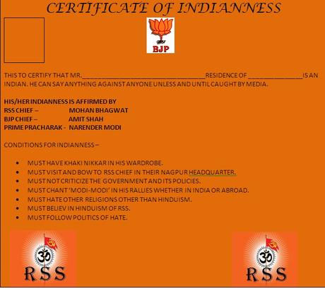 Certificate of Indianness