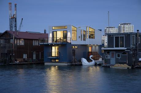 San Francisco floating home metal exterior