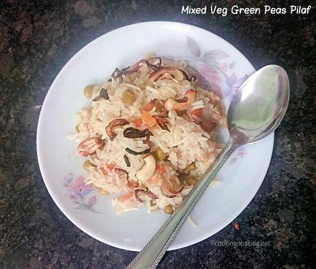 Mixed Vegetable and Green Peas Pilaf