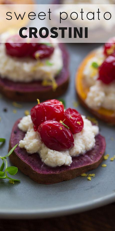 Sweet Potato Crostinis with Spiced Ricotta and Roasted Cranberries Sweet Potato Crostinis with Spiced Ricotta and Roasted Cranberries are up on the blog today! A healthy holiday appetizer that is packed full of superfoods and can be made ahead of time.