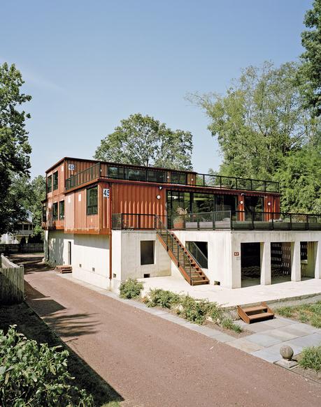 Shipping container home in Pennsylvania off the Delaware River