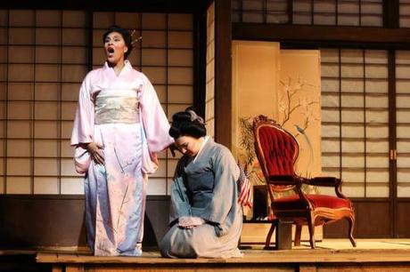 Cio-Cio-San (Talise Trevigne) & Suzuki (Lindsey Ammann) in Act II of Madama Butterfly (Photo: Curtis Brown)