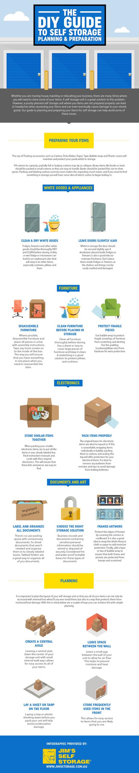 Guide To Storing Goods In Self Storage Infographic
