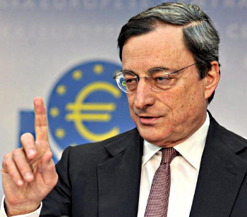 European Central Bank President Mario Draghi pontificates [courtesy Google Image]