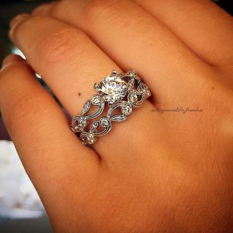 Jewelry Trend: Ring Stacks Floral Engagement Ring Stack