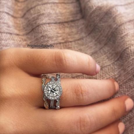 Jewelry Trend: Ring Stacks Halo engagement ring stack