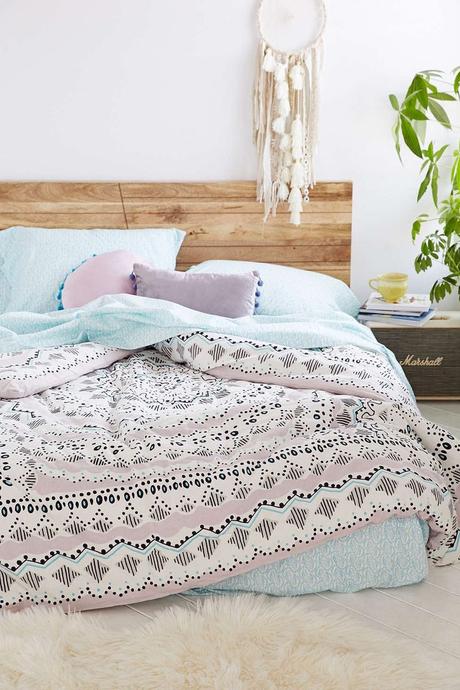 Balancing Bold and Neutral in the Bedroom I want to get or make a wooden head board kind of like this one but to match my hope chest: