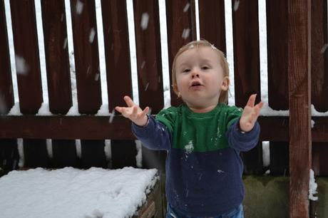 Touching snow for the first time