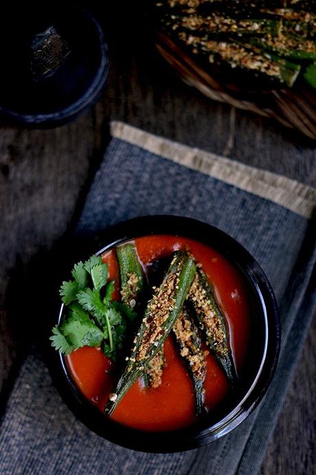 Bhindi Masala Curry (Spicy Stuffed Okra Curry)