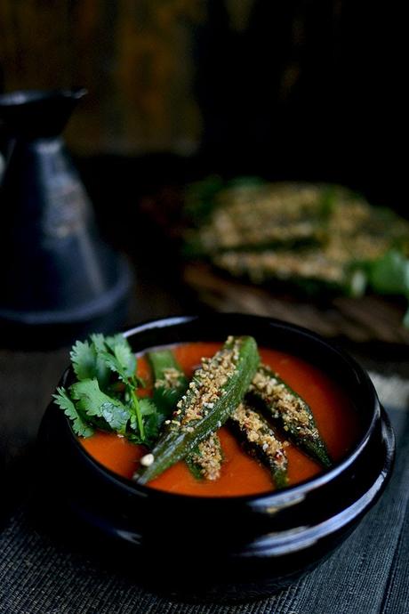 Bhindi Masala Curry (Spicy Stuffed Okra Curry)