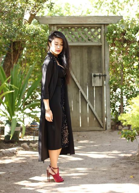 classic LBD party outfit idea Holiday Style | Seeing Sequins