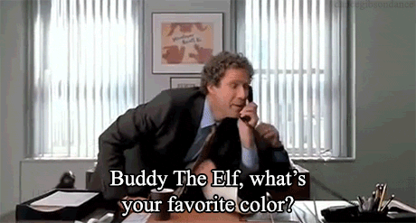 phone elf buddy the elf whats your favorite color