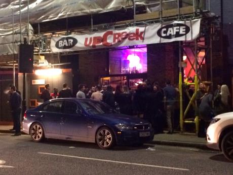 UK comedy – Three deaths and a birth Punters outside the new Up the Creek extension last night