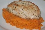 Chicken breast on a bed of sweet potato purée