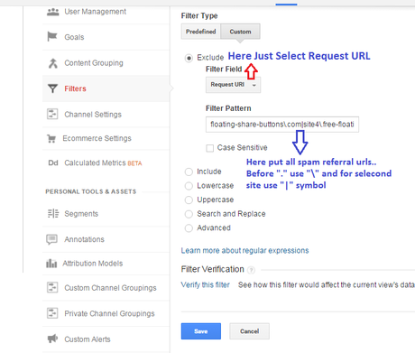 How to Block Spam Referrers from google analytics?