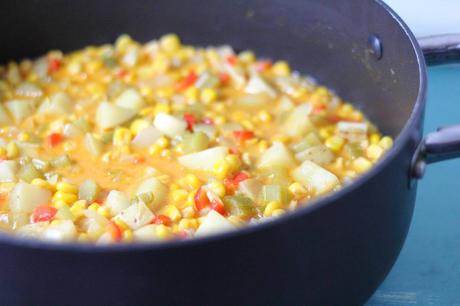 Cooking Vegan Corn Chowder