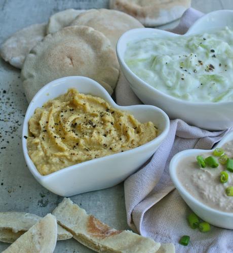 A Trio of Summer Spreads - Hummus, Tzatziki, Tuna Pâté
