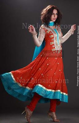 NazJunaid Pakistani & Indian Anarkali Pishwas Party Dresses