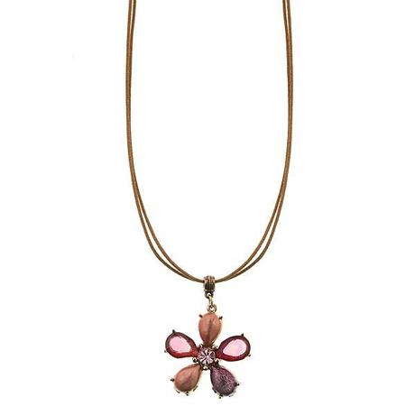 47040 honeysuckle pink flower pendant necklace