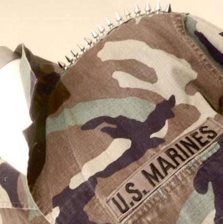 DIY ✄ studded army jacket
