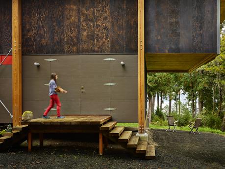 7 Tiny Cabin Retreats hardiepanel and charred wood exterior on compact cabin